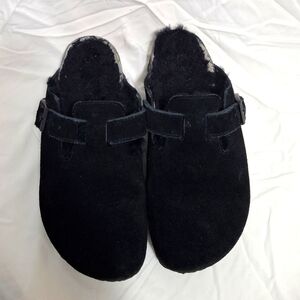 Birkenstock Boston Suede fur lined clog women's size 38 narrow